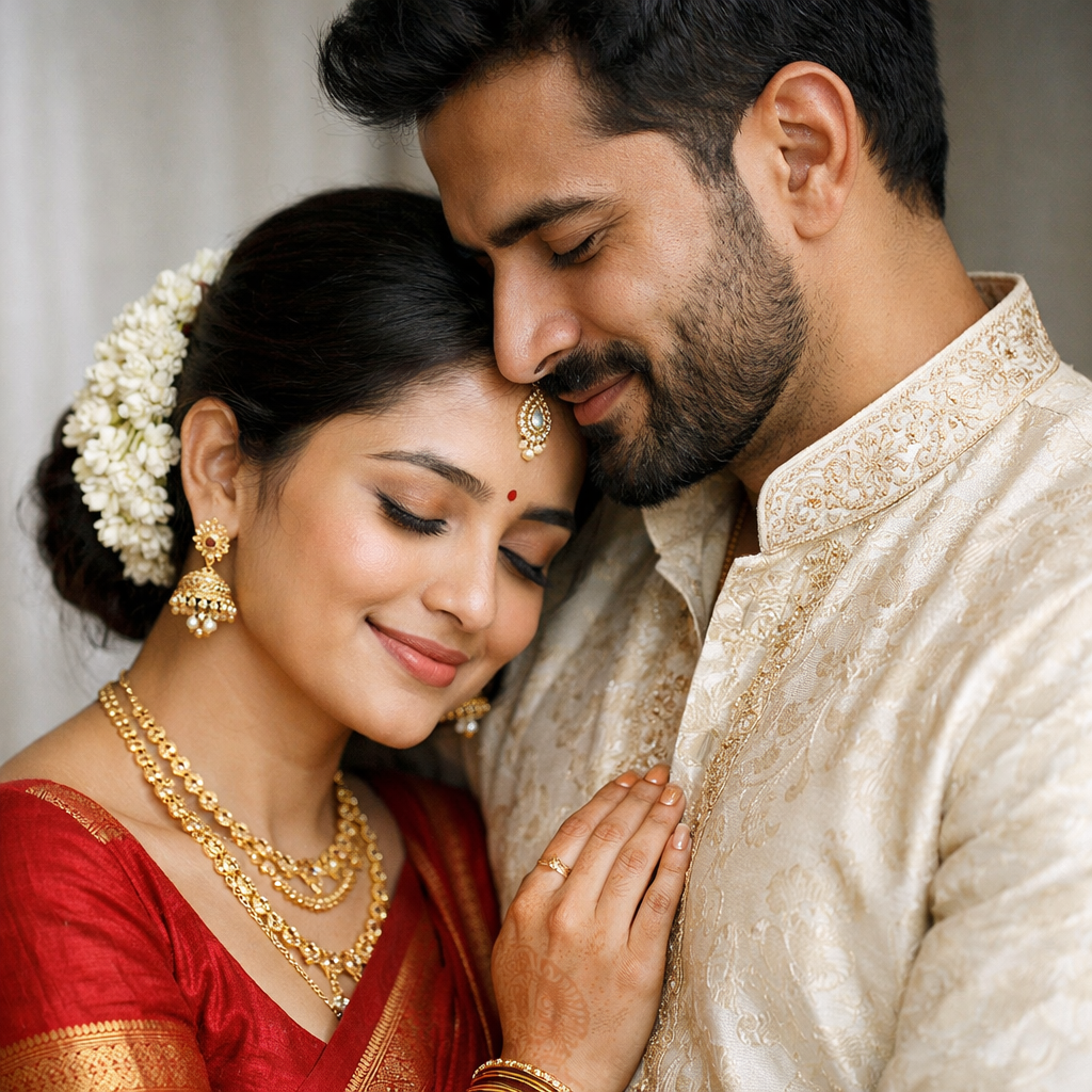 Wedding portrait to sketch - original photo